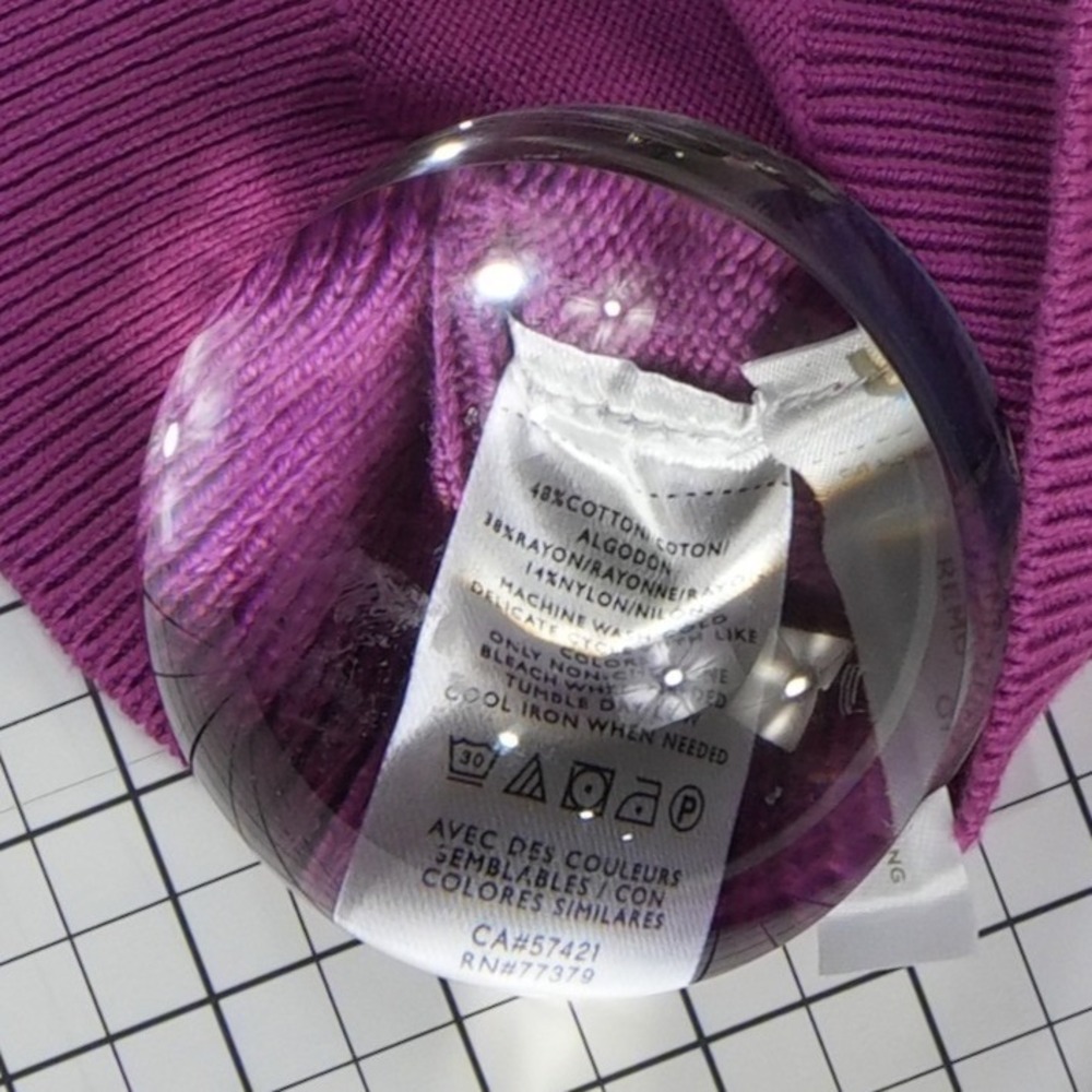 Ann Taylor Cardigan Sweater Women's Size Small Purple Pink‎ Cropped Puff Sleeve - Picture 5 of 7